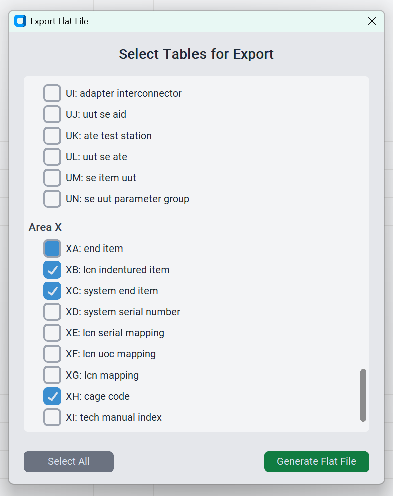 Export Interface View